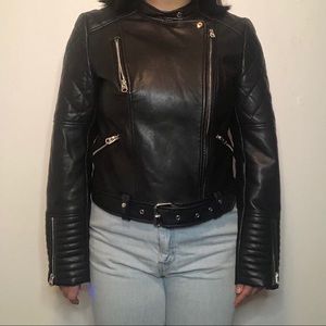 Zara Black Faux Leather Jacket